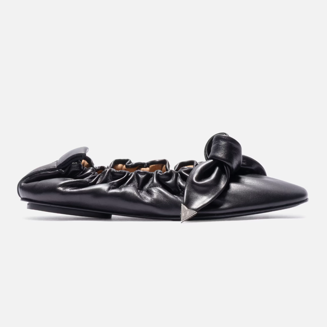 TOGA PULLA Black Soft Leather Ballet Flats