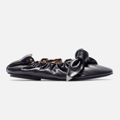 TOGA PULLA Black Soft Leather Ballet Flats