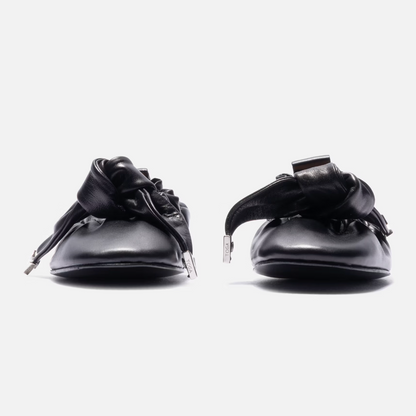 TOGA PULLA Black Soft Leather Ballet Flats