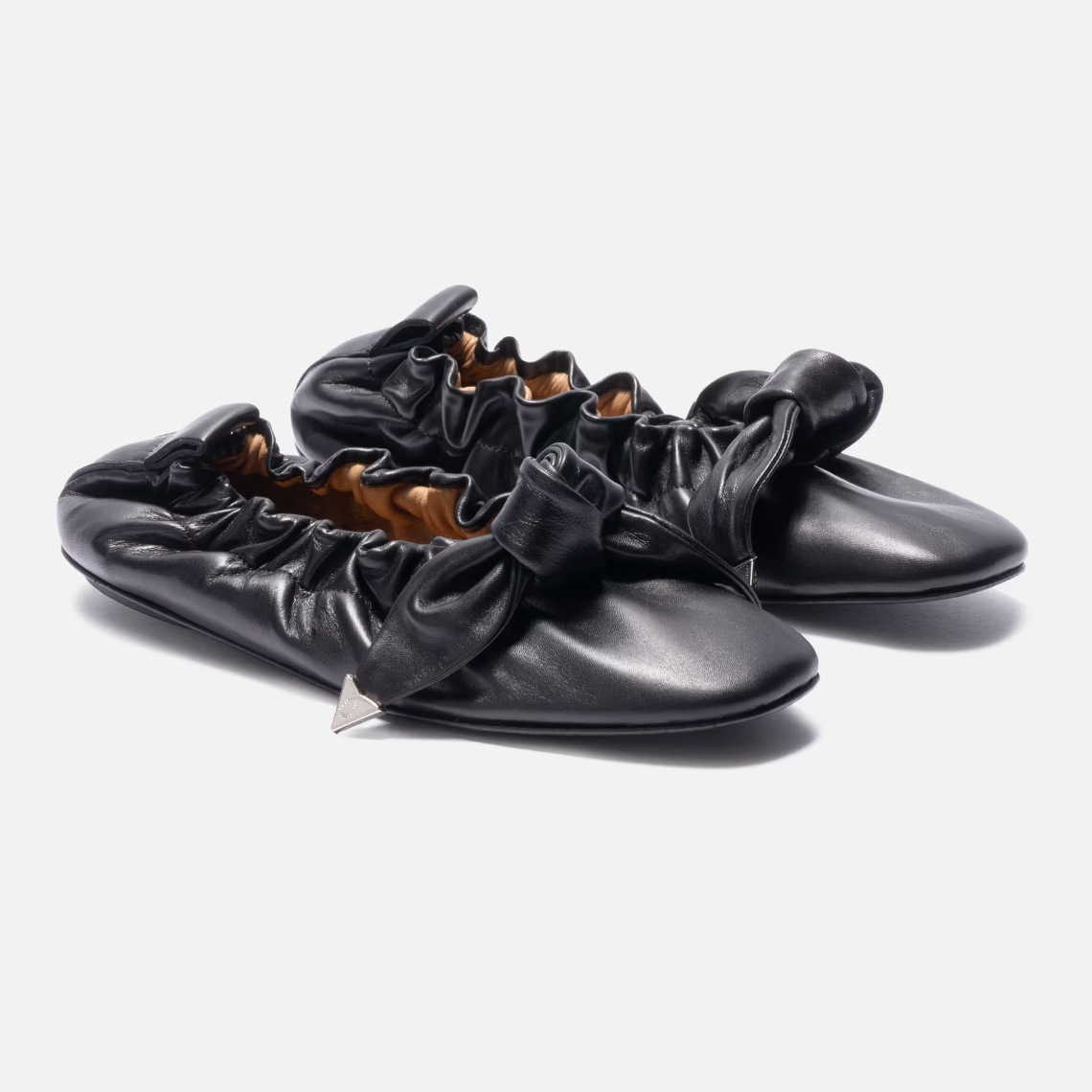 TOGA PULLA Black Soft Leather Ballet Flats
