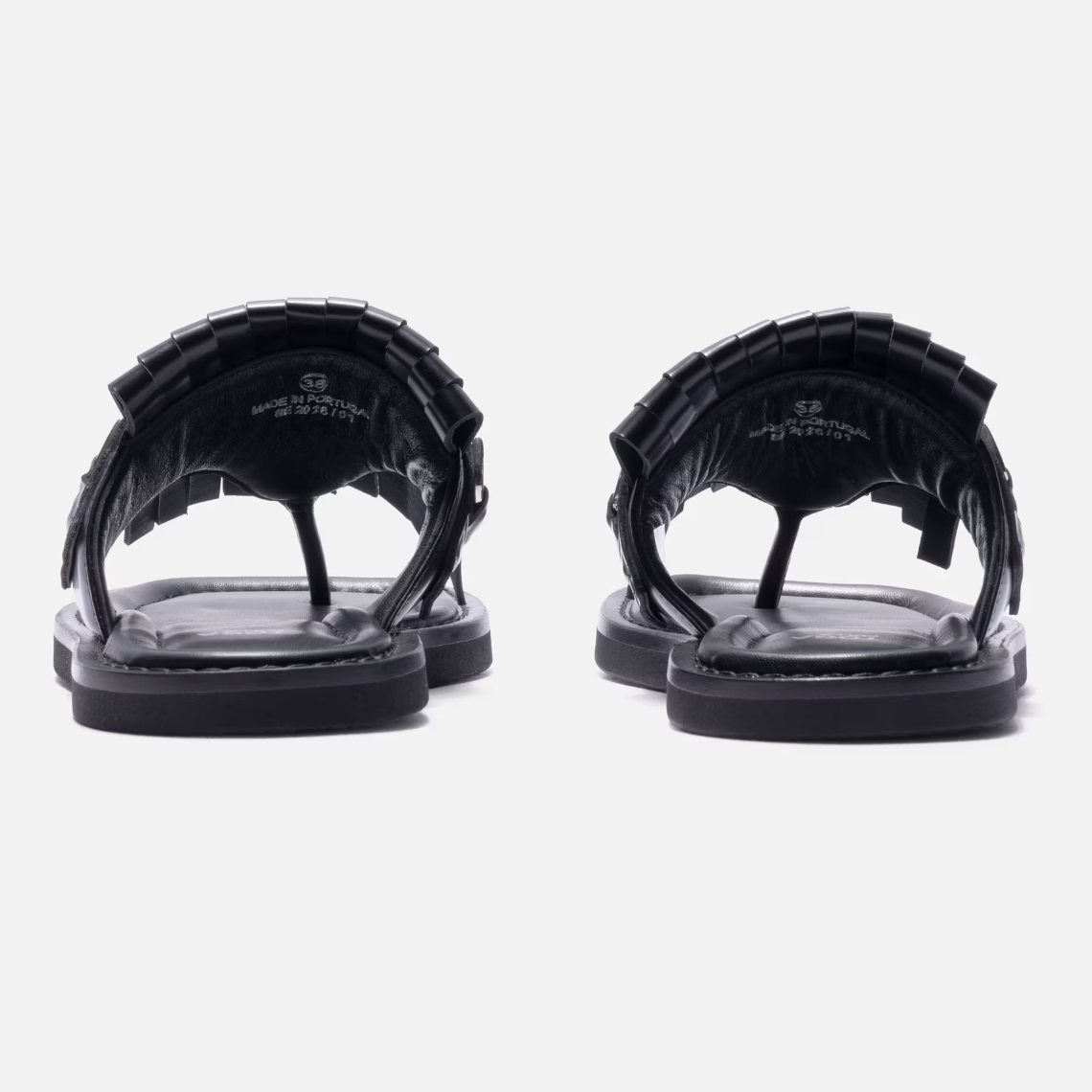 Toga Pulla Studded Black Leather Slippers