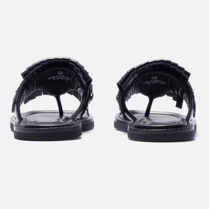 Toga Pulla Studded Black Leather Slippers