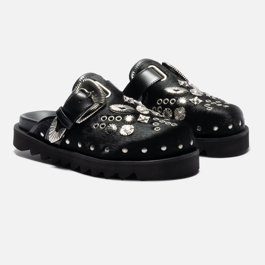 Toga Pulla Black Pony Mule - MOODY ORANGES