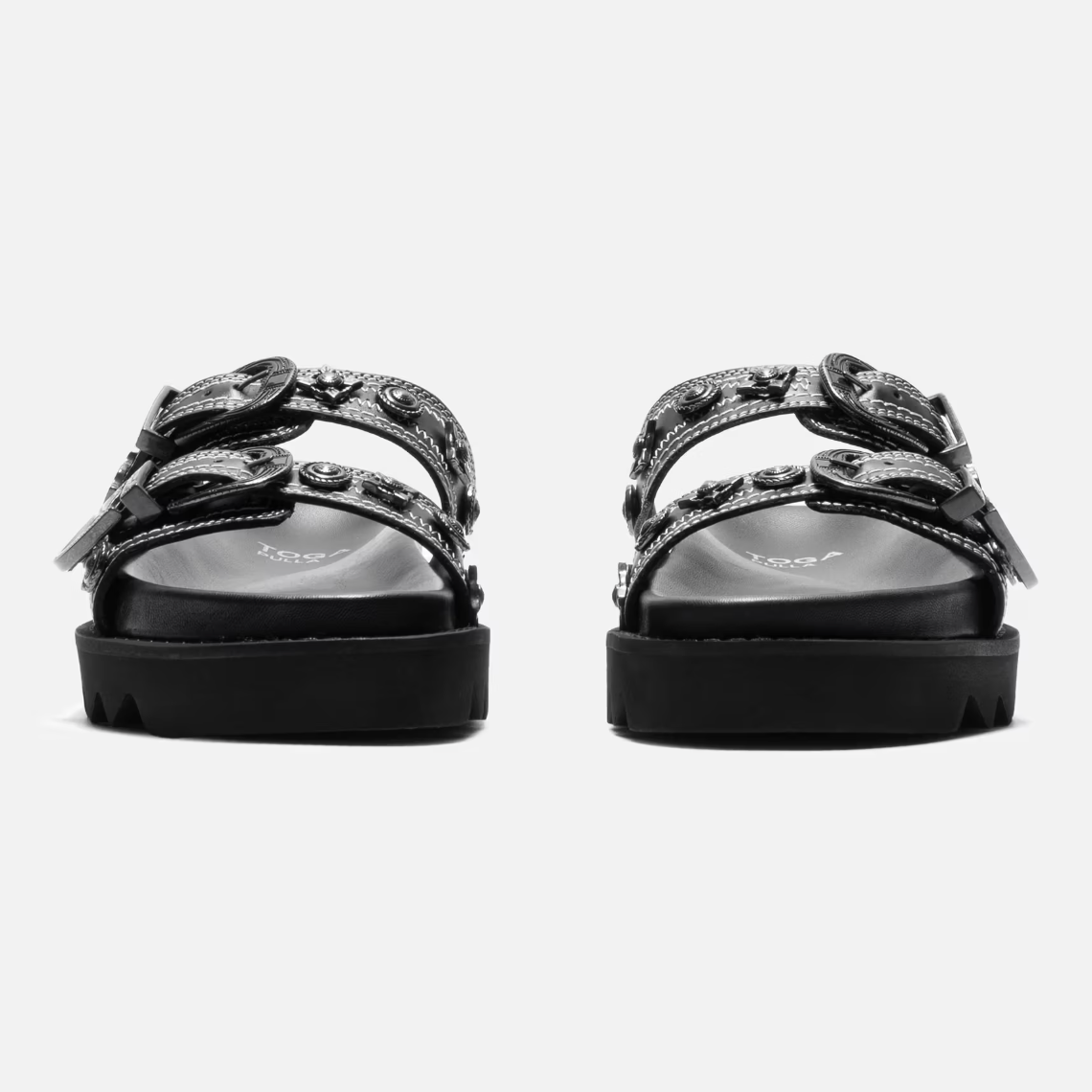 Toga Pulla Black Buckle Sandals