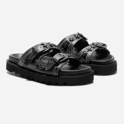 Toga Pulla Black Buckle Sandals