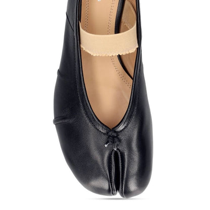 Maison Margiela Elastic Band Tabi Leather Ballerina Flat