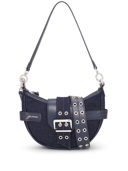 Ganni Small Bucky Denim Crossbody Bag - MOODY ORANGES