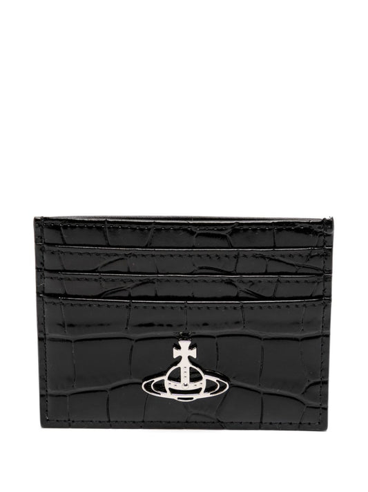 Vivienne Westwood Black Crocodile card holder