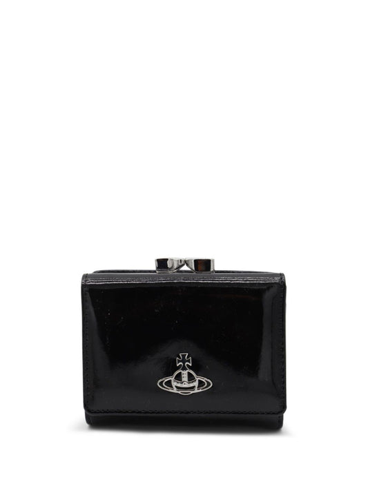 Vivienne Westwood Black Tri-folded Frame wallet