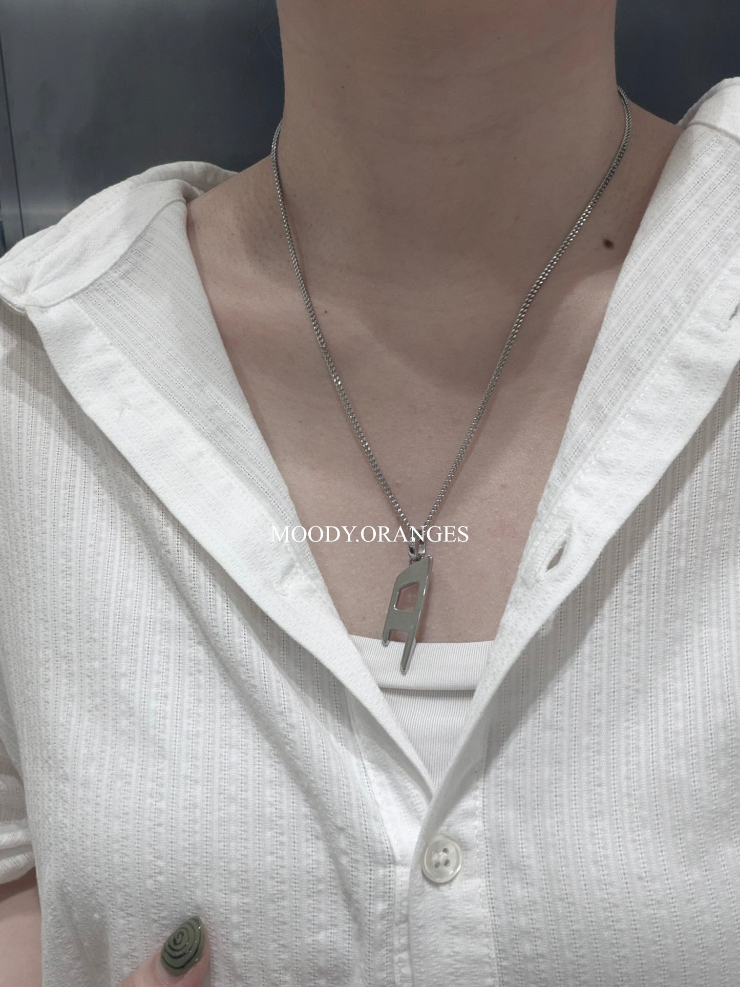 Diesel Stainless Steel D Logo Pendant Necklace
