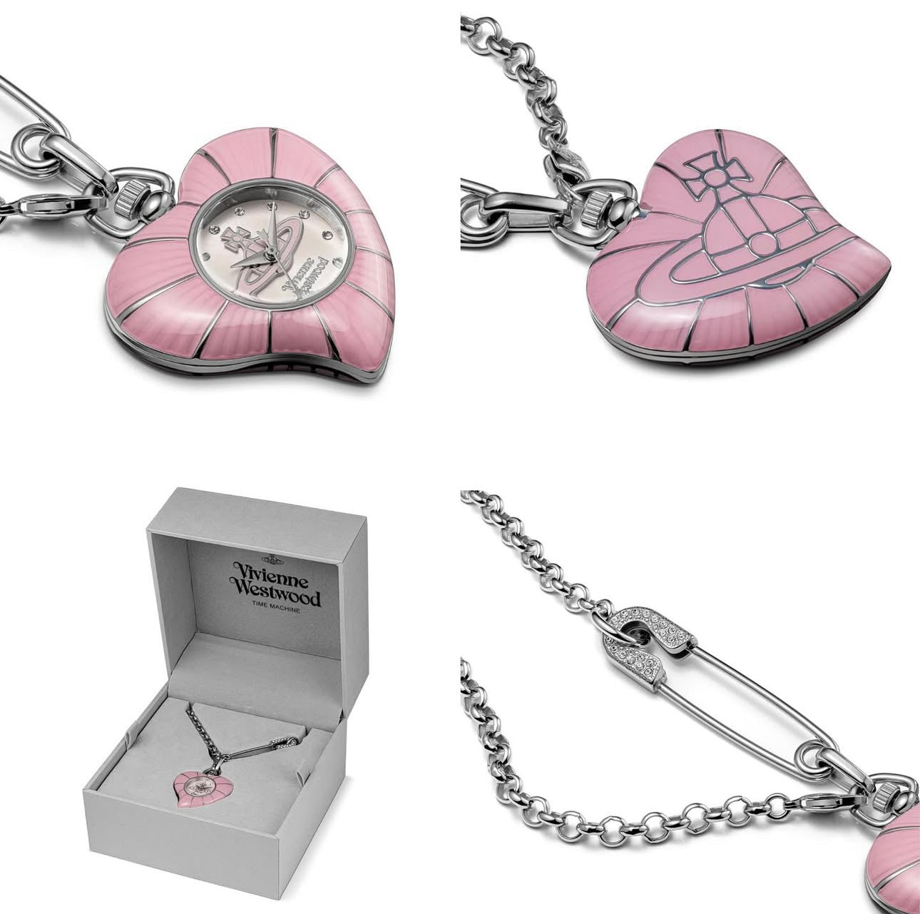 Vivienne Westwood Heart Pendant Watch Necklace