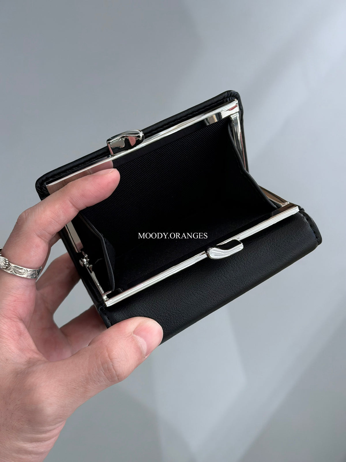 Vivienne Westwood Tri-fold Black Silver Wallet