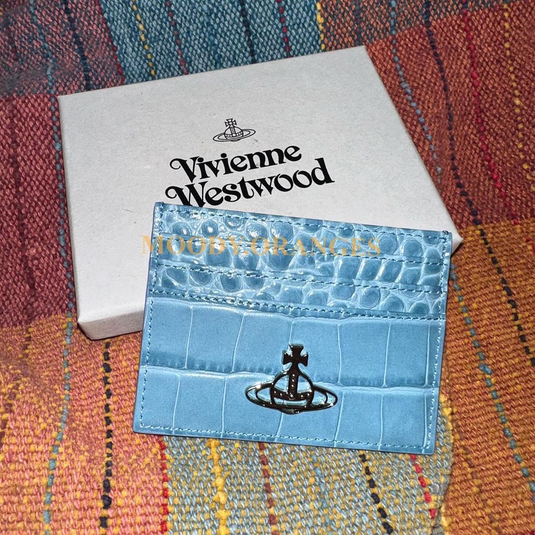 Vivienne Westwood Blue Croc Cardholder - MOODY ORANGES