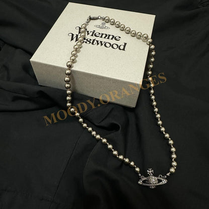 Vivienne Westwood Gunmetal Bas Relief Necklace - MOODY ORANGES