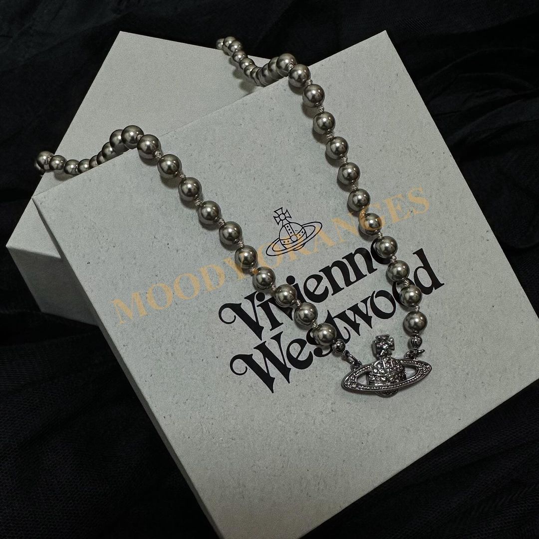 Vivienne Westwood Gunmetal Bas Relief Necklace - MOODY ORANGES