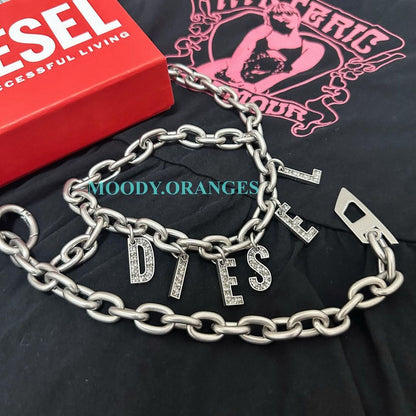 Diesel Silver Chain Belt - MOODY ORANGES