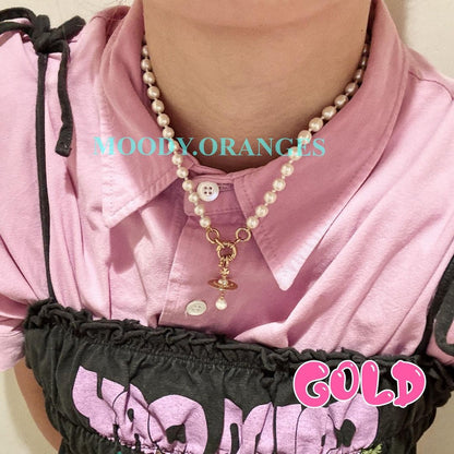 Vivienne Westwood Aleksa Pearl Necklace - MOODY ORANGES