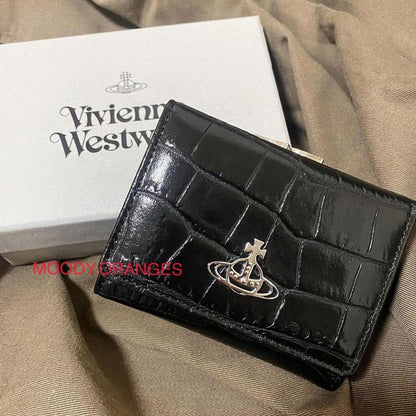 Vivienne Westwood Black Crocs Tri-fold Wallet - MOODY ORANGES