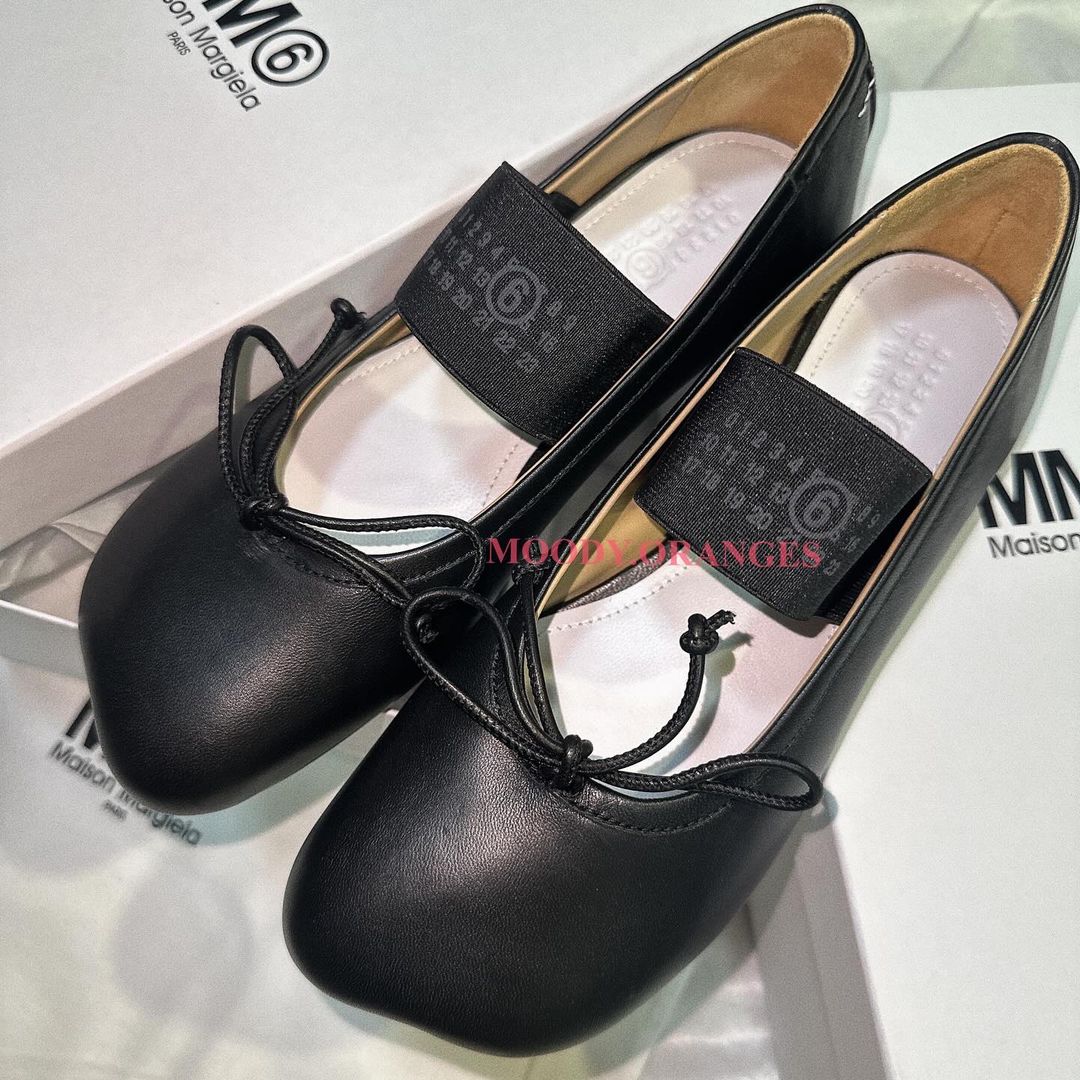 MM6 Maison Margiela Black Anatomic Ballerina Flats