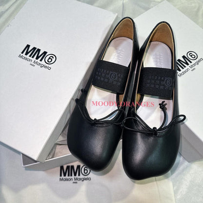 MM6 Maison Margiela Black Anatomic Ballerina Flats