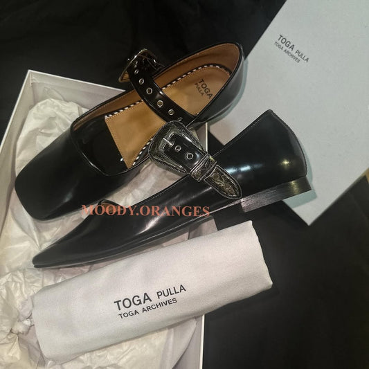 Toga Pulla Leather Ballet Flats Mary Jane