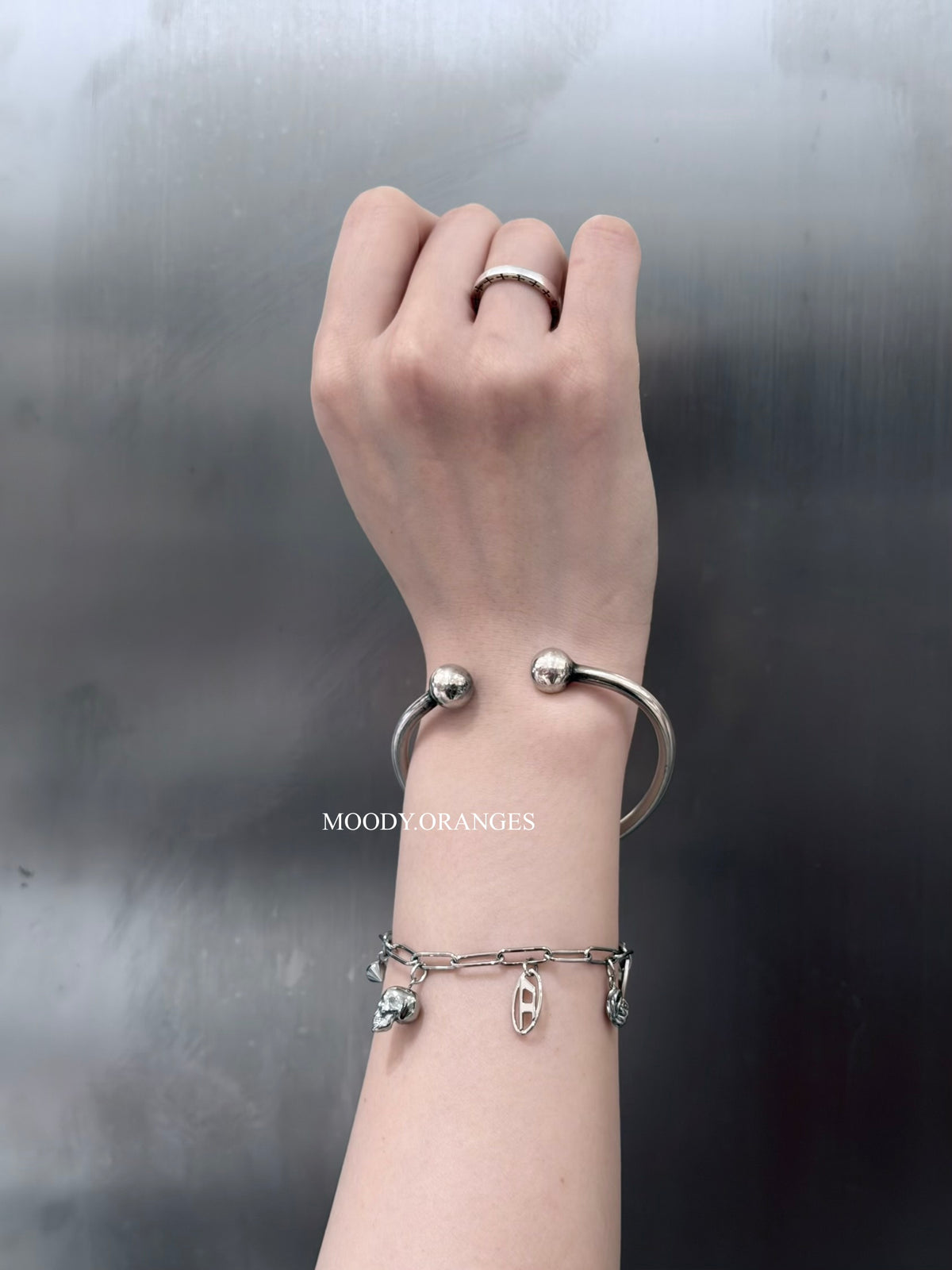 Diesel Stainless Steel Charm Necklace & Bracelet - Silver