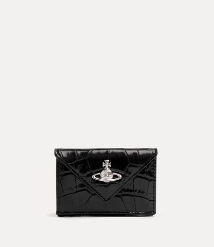 Vivienne Westwood Embossed Crocs Leather Black Wallet