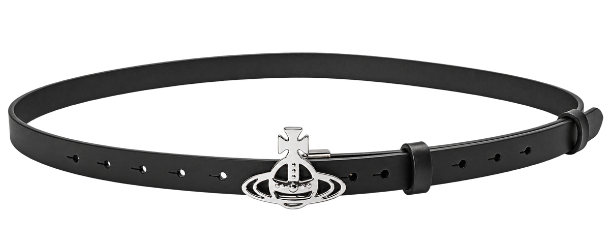 Vivienne Westwood Black/Silver Orb Belt