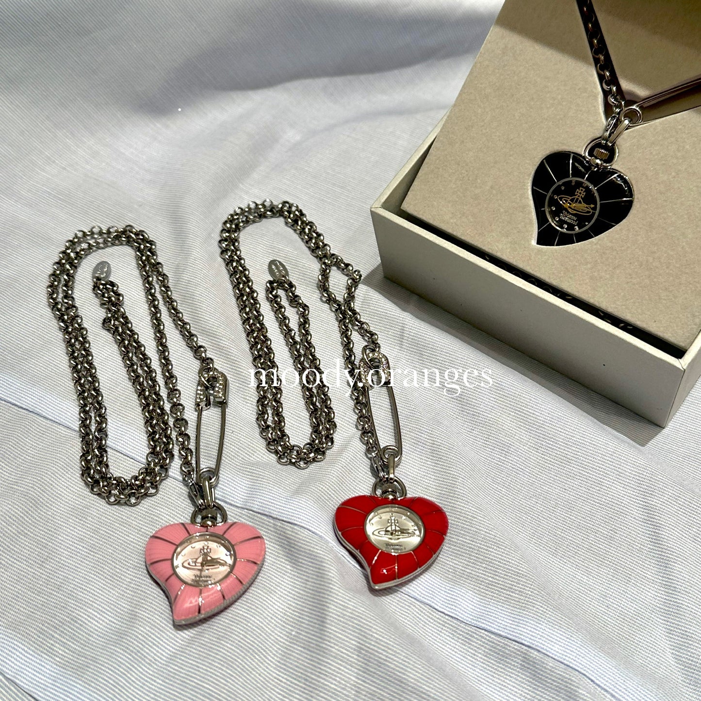 Vivienne Westwood Heart Pendant Watch Necklace