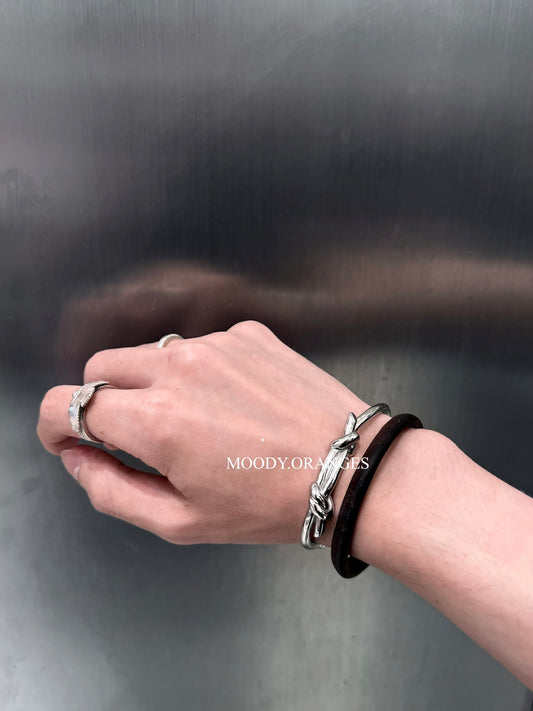 Diesel Stainless Steel Cuff Knot Bracelet Bangle