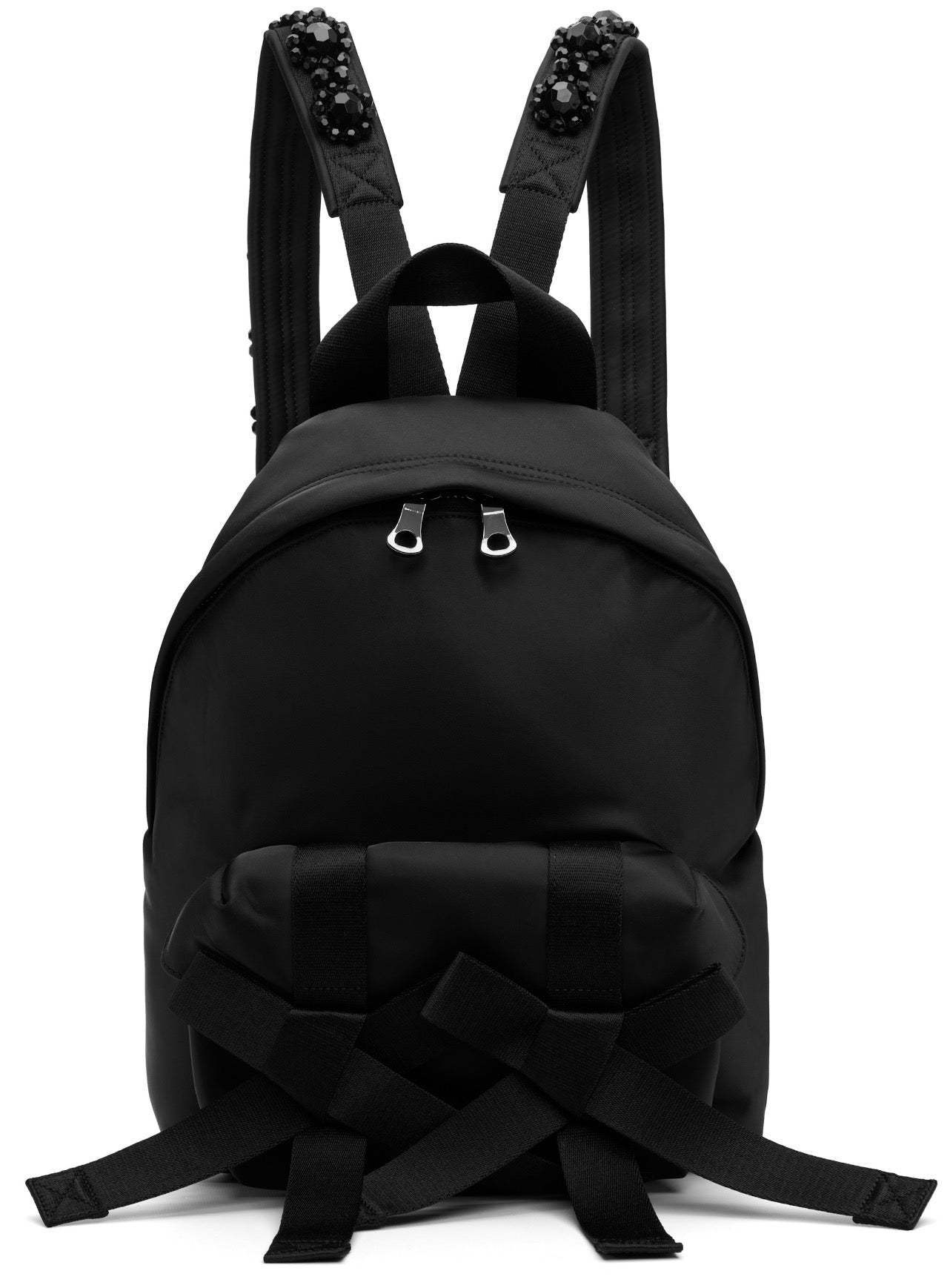 Simone Rocha Black Beaded Utility Bow Backpack - MOODY ORANGES