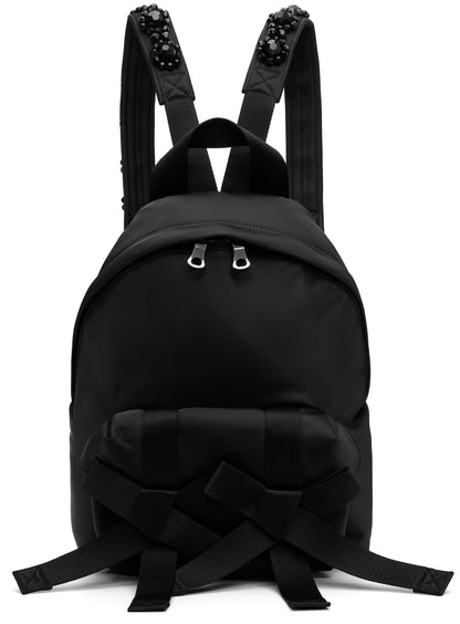 Simone Rocha Black Beaded Utility Bow Backpack - MOODY ORANGES