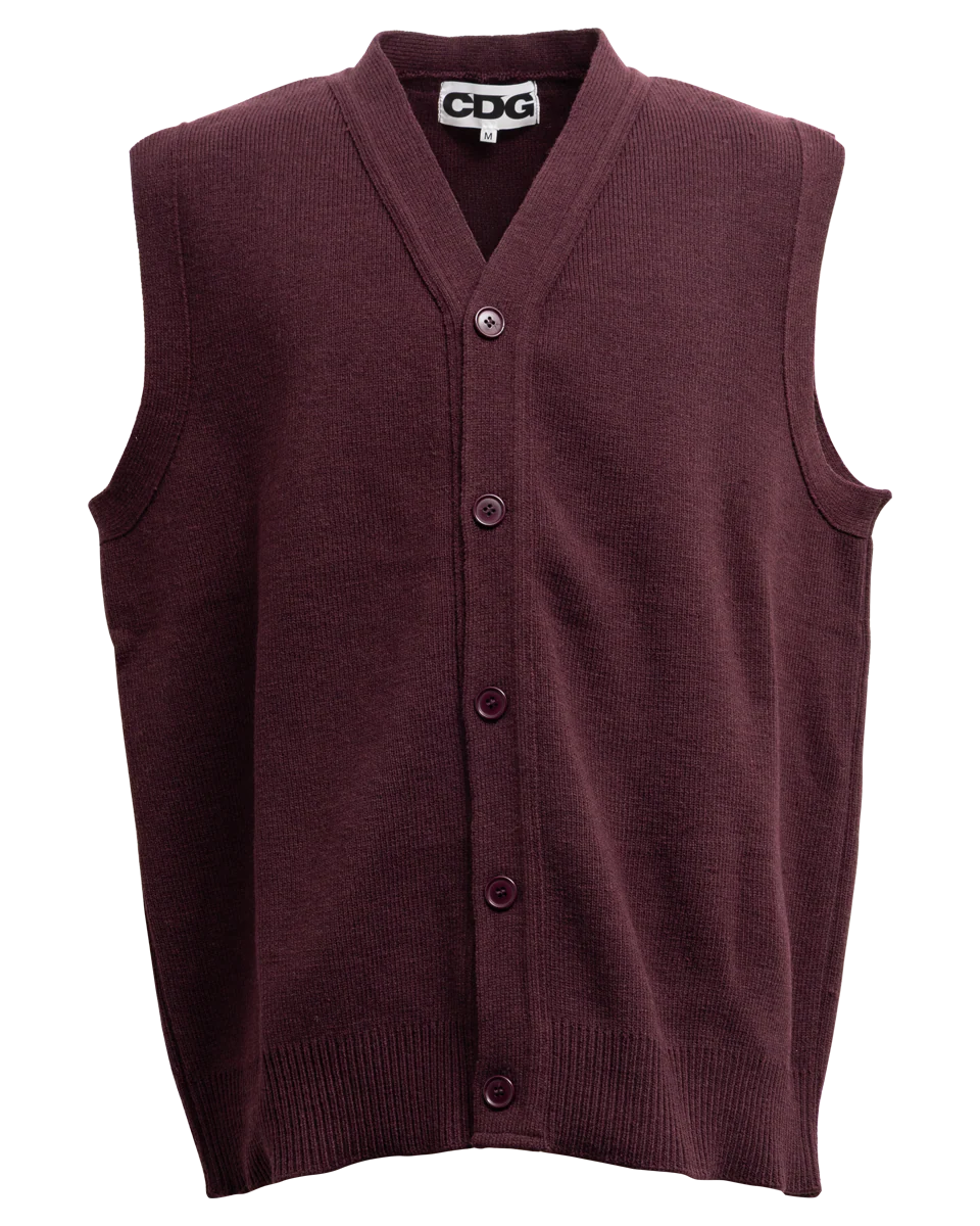 OVERSIZED CARDIGAN VEST - MOODY ORANGES