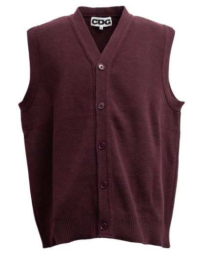 OVERSIZED CARDIGAN VEST - MOODY ORANGES