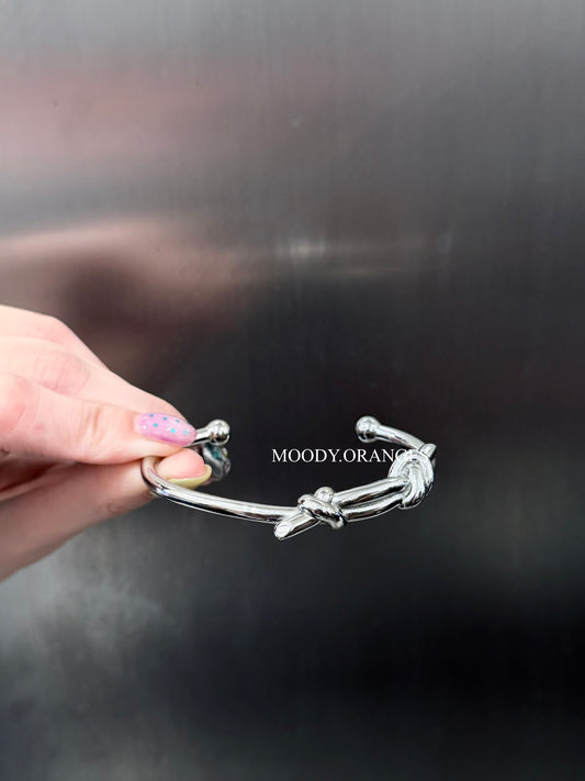 Diesel Stainless Steel Cuff Knot Bracelet Bangle