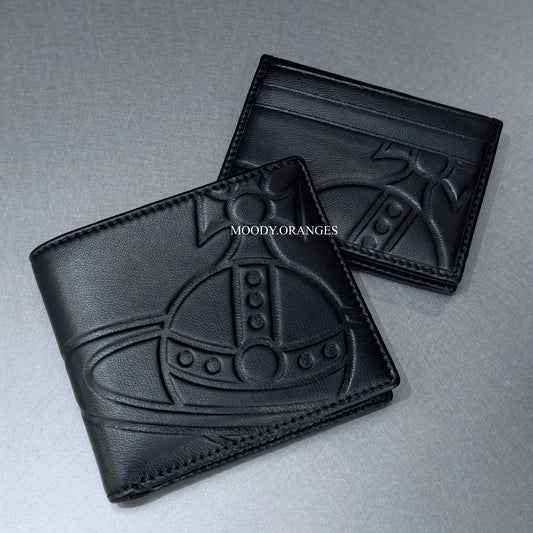 Vivienne Westwood MAN Embossed Orb Nappa Wallet and Card Holder - MOODY ORANGES