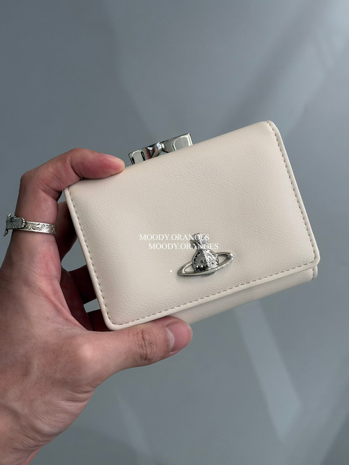 Vivienne Westwood Tri-fold Black Silver Wallet