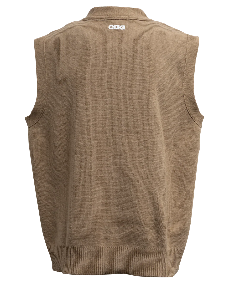 OVERSIZED CARDIGAN VEST - MOODY ORANGES