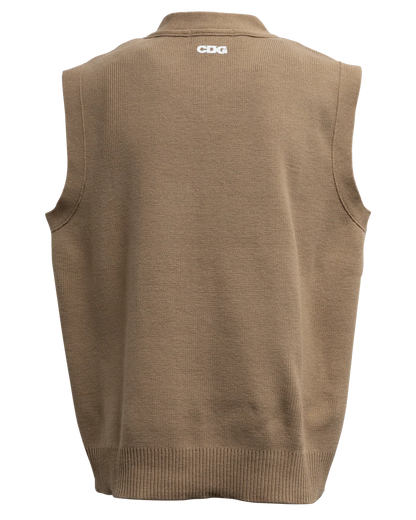 OVERSIZED CARDIGAN VEST - MOODY ORANGES