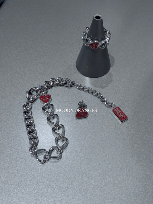 Diesel Heart Jewellery Collection – Silver - MOODY ORANGES