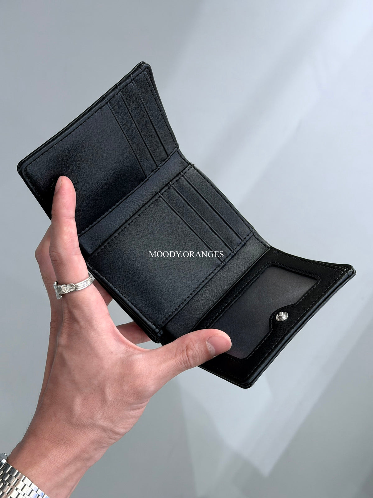 Vivienne Westwood Tri-fold Black Silver Wallet