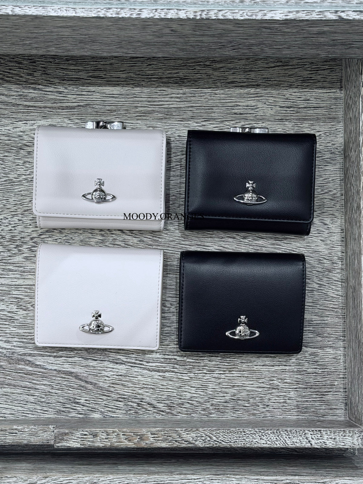 Vivienne Westwood Tri-fold Black Silver Wallet
