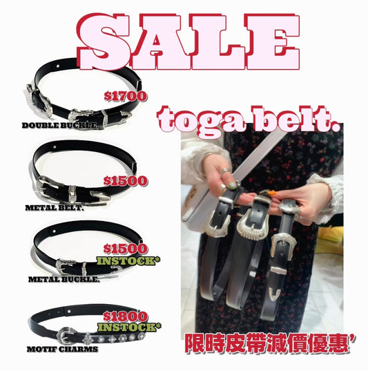 TOGA Leather Belts Collection – Metal, Double Buckle & Motif Belts