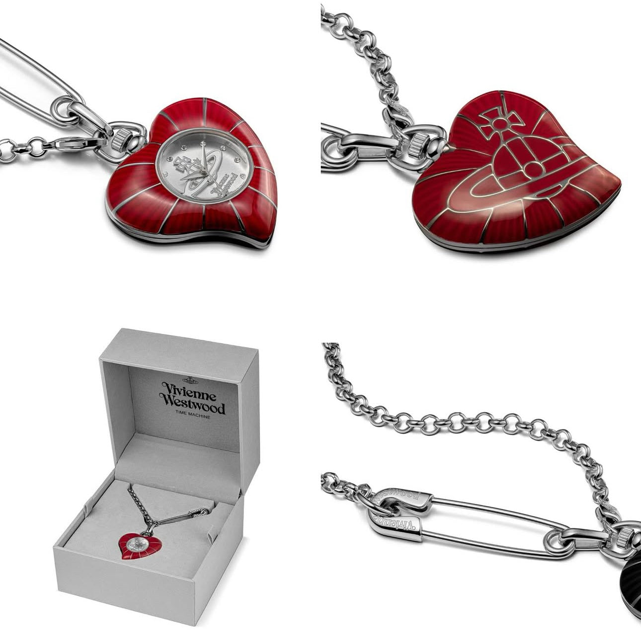 Vivienne Westwood Heart Pendant Watch Necklace