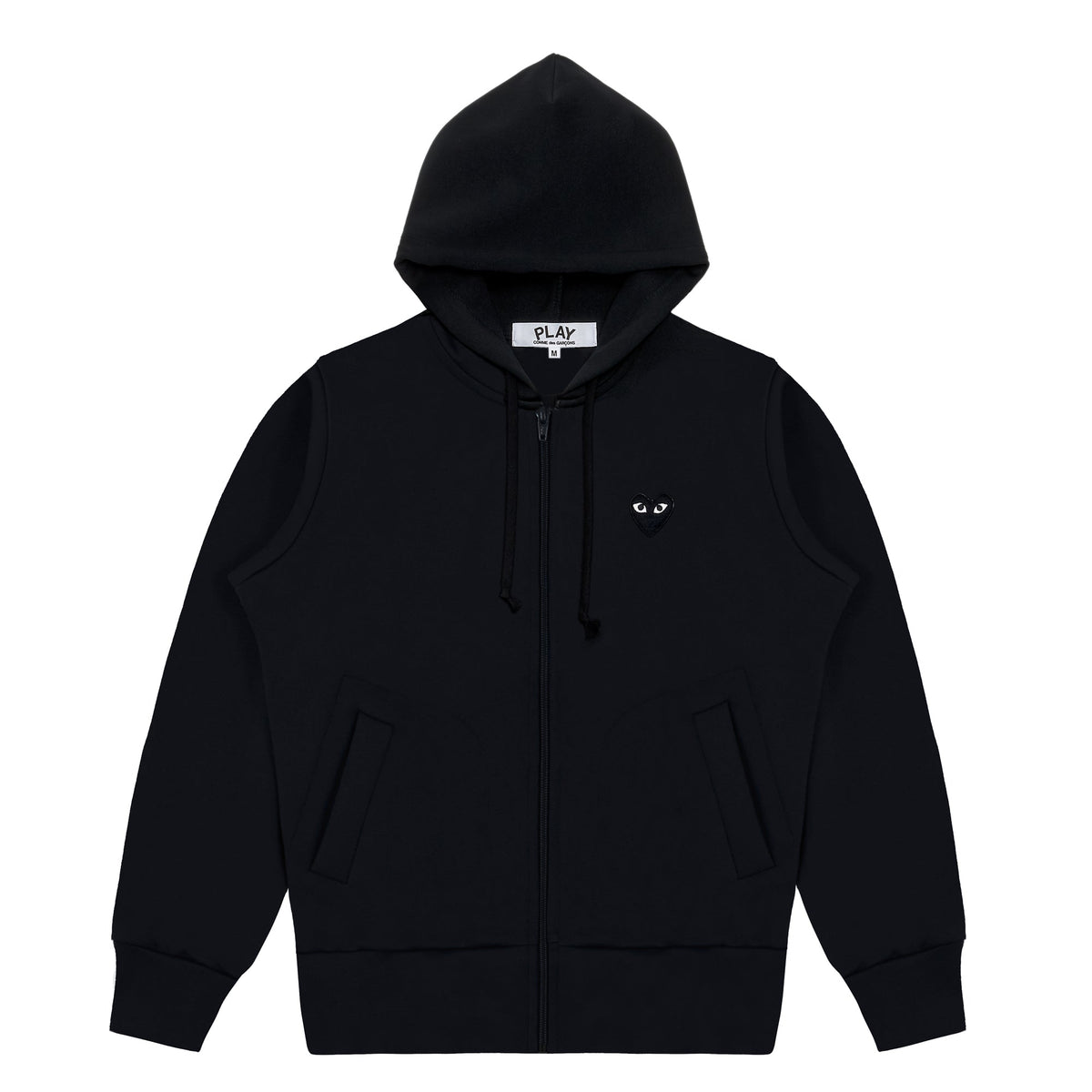 COMME des GARÇONS PLAY Logo Embroidered Zip-Up Jacket - Black
