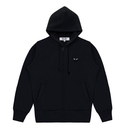 COMME des GARÇONS PLAY Logo Embroidered Zip-Up Jacket - Black