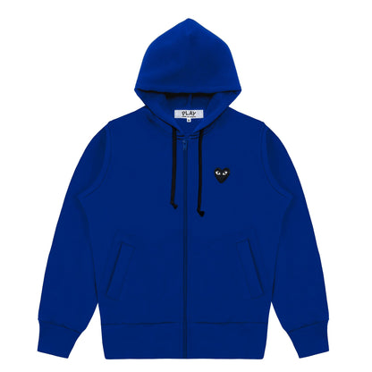 COMME des GARÇONS PLAY Logo Embroidered Zip-Up Jacket - Blue