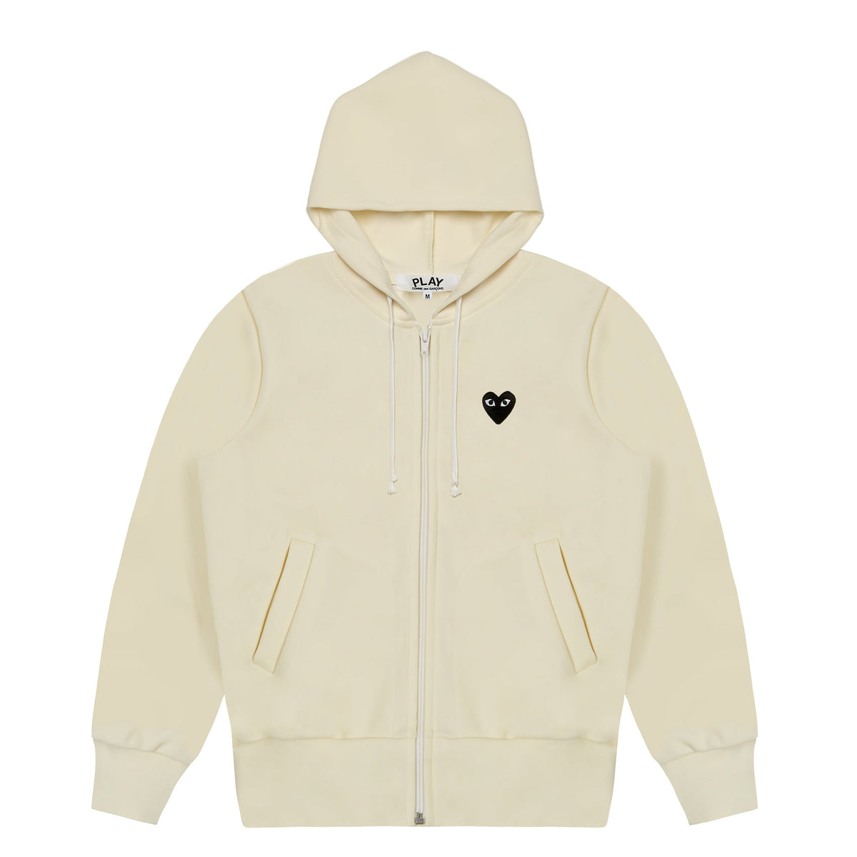 COMME des GARÇONS PLAY Logo Embroidered Zip-Up Jacket - White