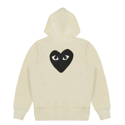 COMME des GARÇONS PLAY Logo Embroidered Zip-Up Jacket - White