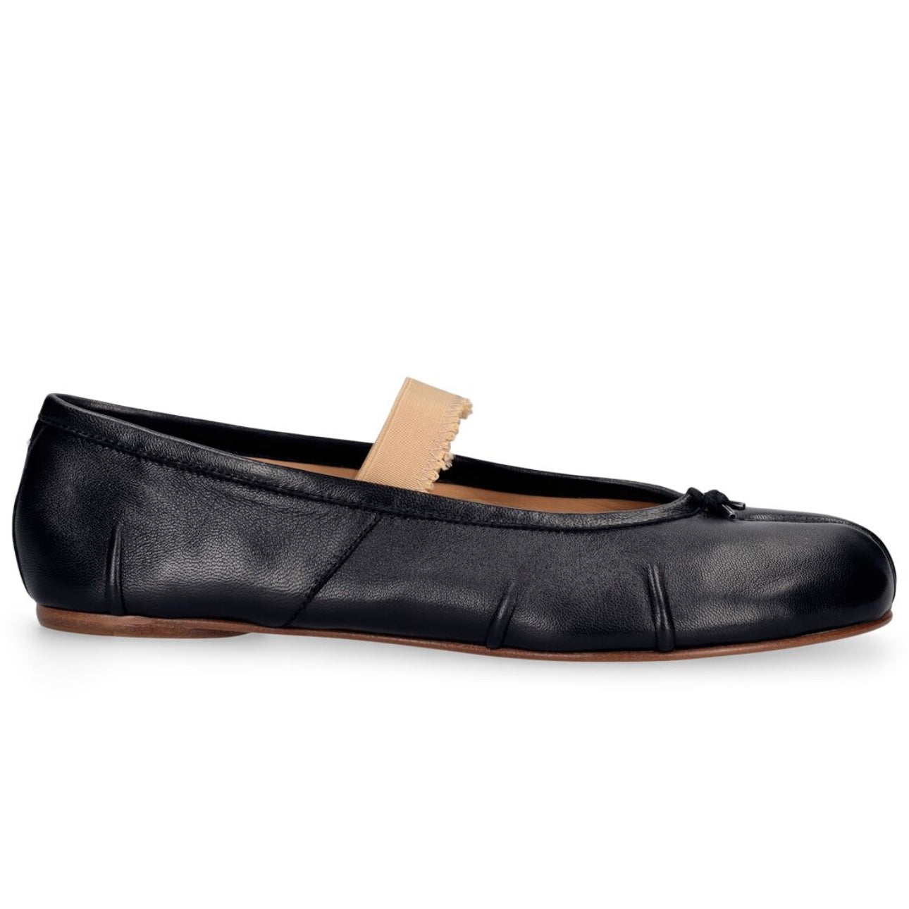 Maison Margiela Elastic Band Tabi Leather Ballerina Flat